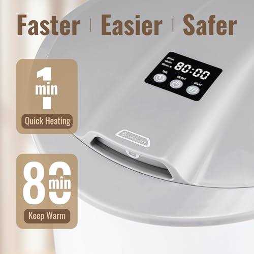 Towel Warmer, Large Hot Towel Warmer Bucket with LED Display, Heat Timer 20/40/80 and Up to 24 Hour Delay Timer - Image 3