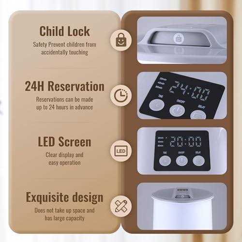 Towel Warmer, Large Hot Towel Warmer Bucket with LED Display, Heat Timer 20/40/80 and Up to 24 Hour Delay Timer - Image 5