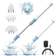 Vuitte Electric Spin Scrubber,360 Power Scrubber with Long Handle and Cordless,Shower Scrubber for Cleaning,Tub and Tile Kitchen Scrubber Equipped with 3