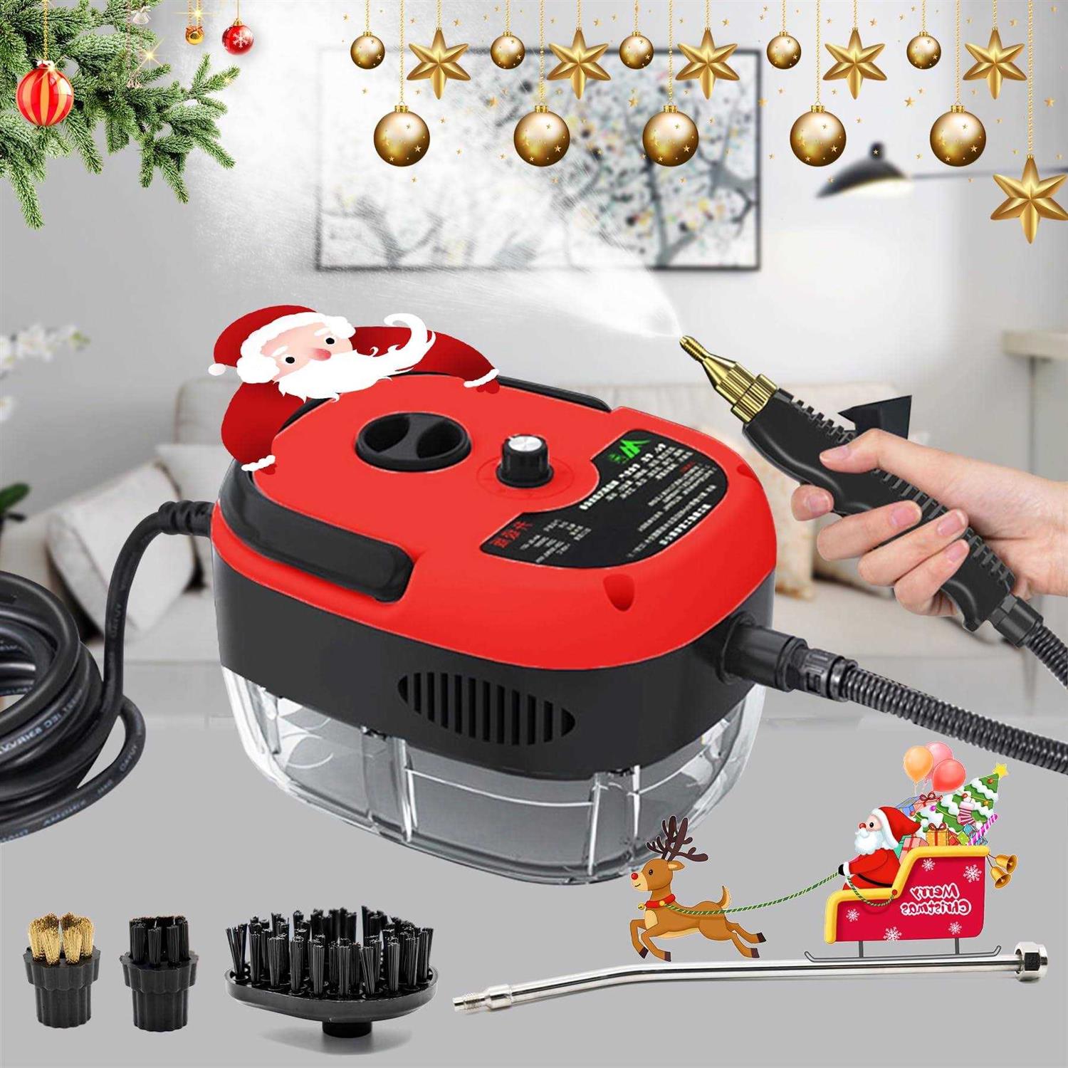Steam Cleaner 2500W Handheld Steam Cleaner 6 Speeds High Pressure Temperature Steam Cleaning Machine with 3 Brush Heads for Kitchen Furniture