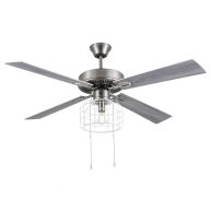 River of Goods Gretta 52 in. Nickel Cage Industrial-Style Ceiling Fan with Light