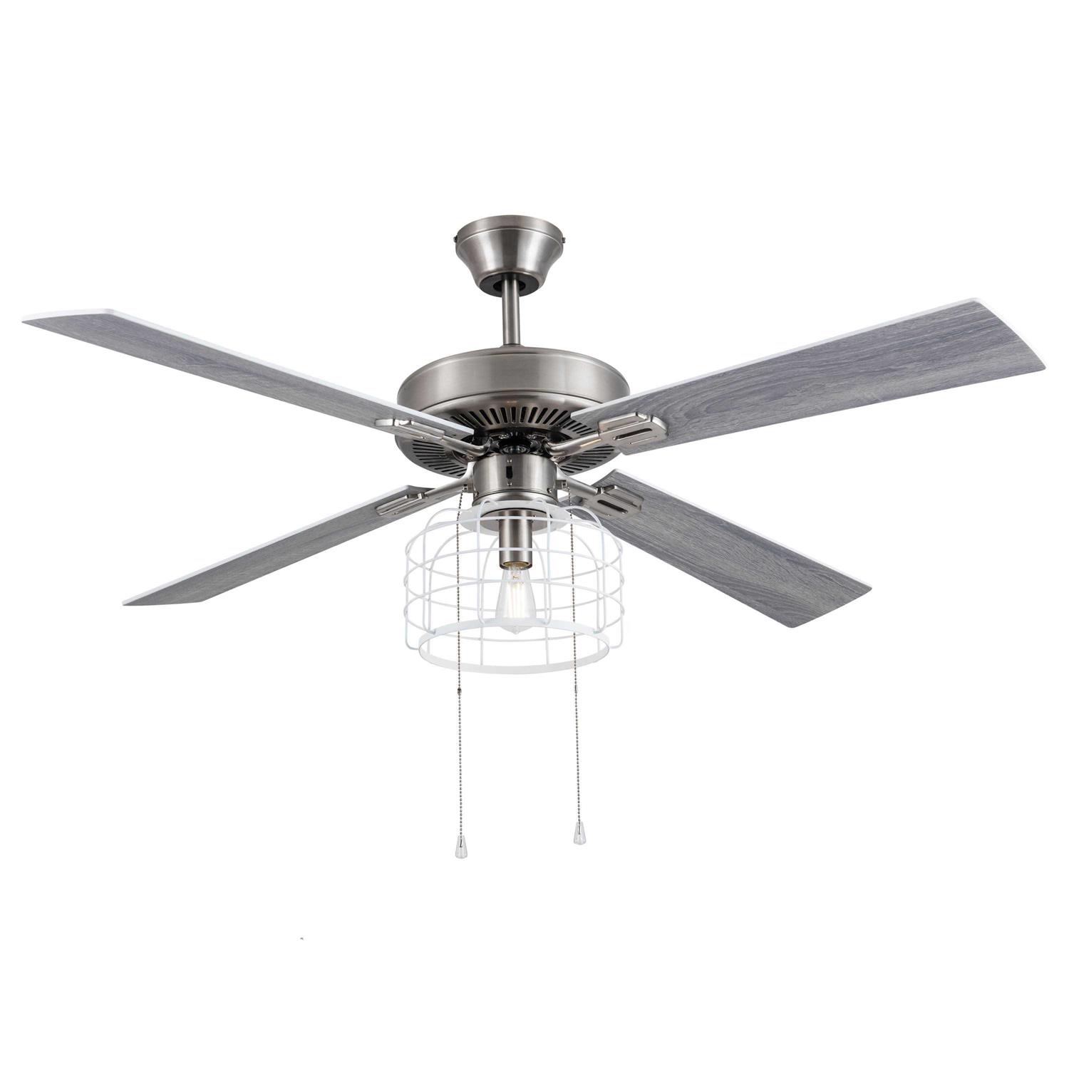 River of Goods Gretta 52 in. Nickel Cage Industrial-Style Ceiling Fan with Light
