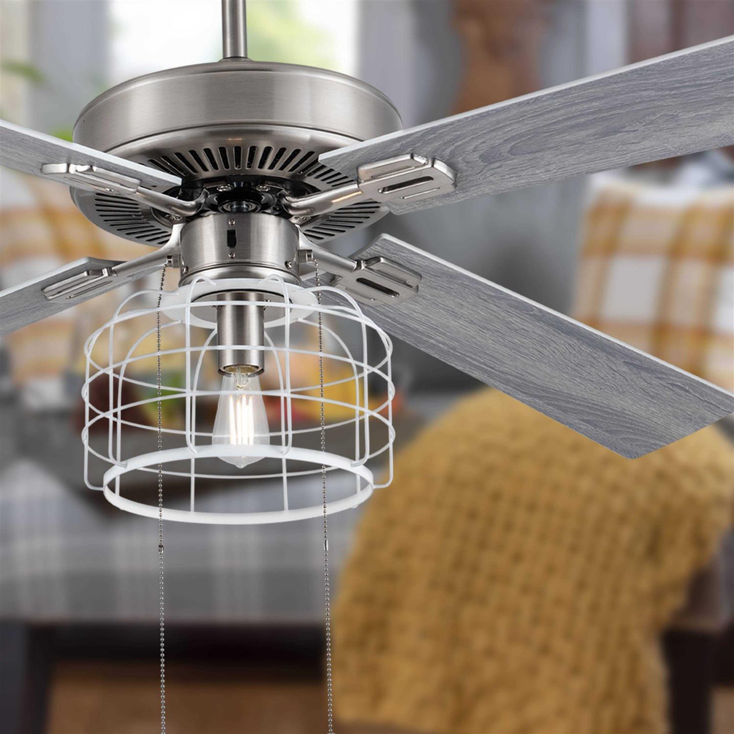 River of Goods Gretta 52 in. Nickel Cage Industrial-Style Ceiling Fan with Light - Image 2