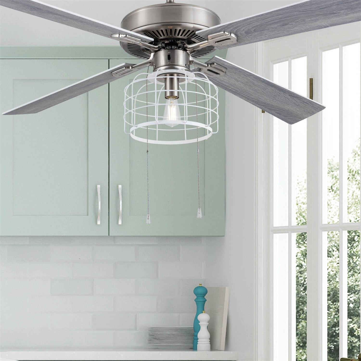 River of Goods Gretta 52 in. Nickel Cage Industrial-Style Ceiling Fan with Light - Image 5