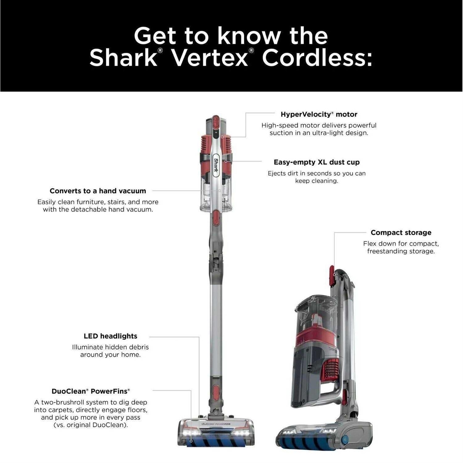 Shark Vertex DuoClean PowerFins Cordless Stick Vacuum Cleaner Iz440h - Image 5