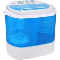 Super Deal Portable Compact Washing Machine, Mini Twin Tub Washing Machine w/Washer&Spinner, Gravity Drain Pump and Drain Hose