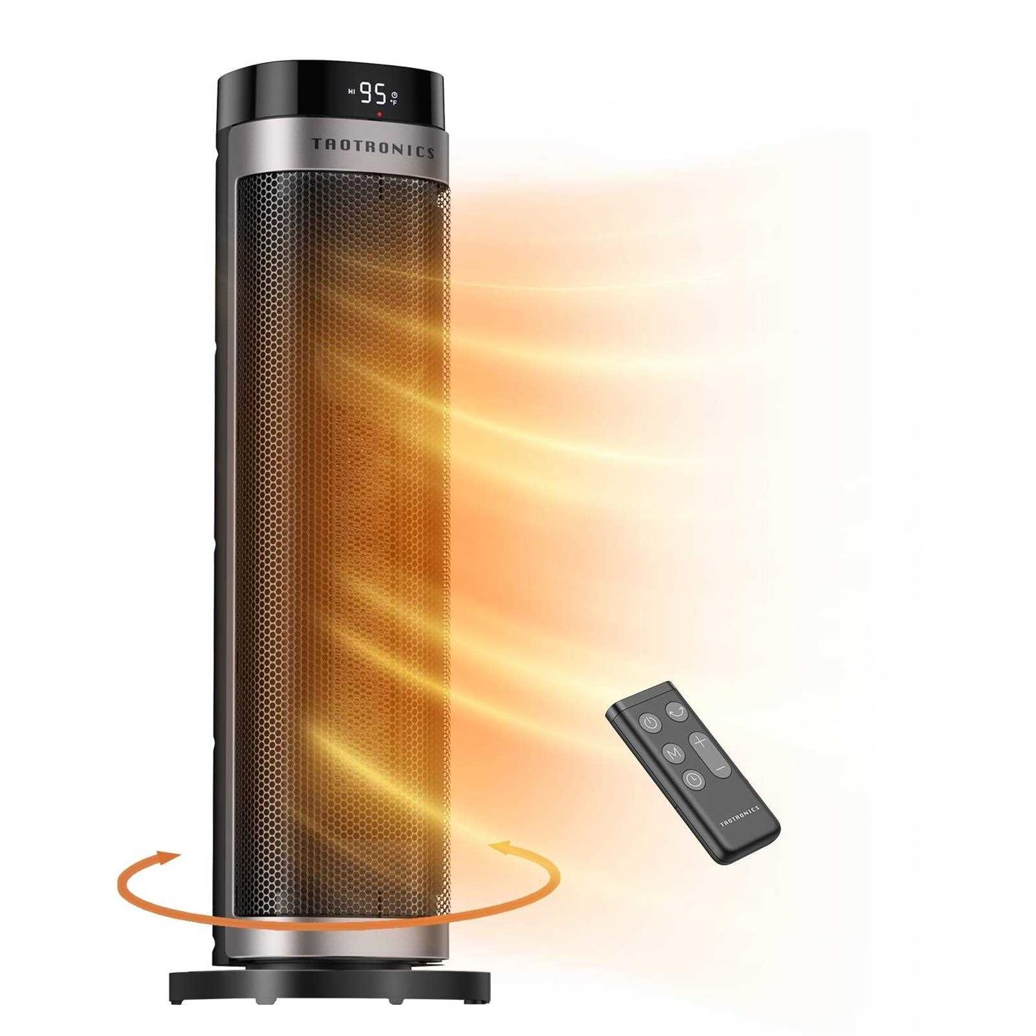 Taotronics Space Heater Indoor 24 inch 270 sq ft Fast Quiet Heating Portable Electric Heater with Remote - Image 2