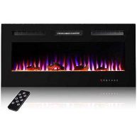 Uthfy 36 Electric Fireplace,1500W Recess & Wall Mounted Fireplace Heater & Linear Fireplace,6 Flame & 9 Ember Bed Colors,2 Remote Control,8H Timer