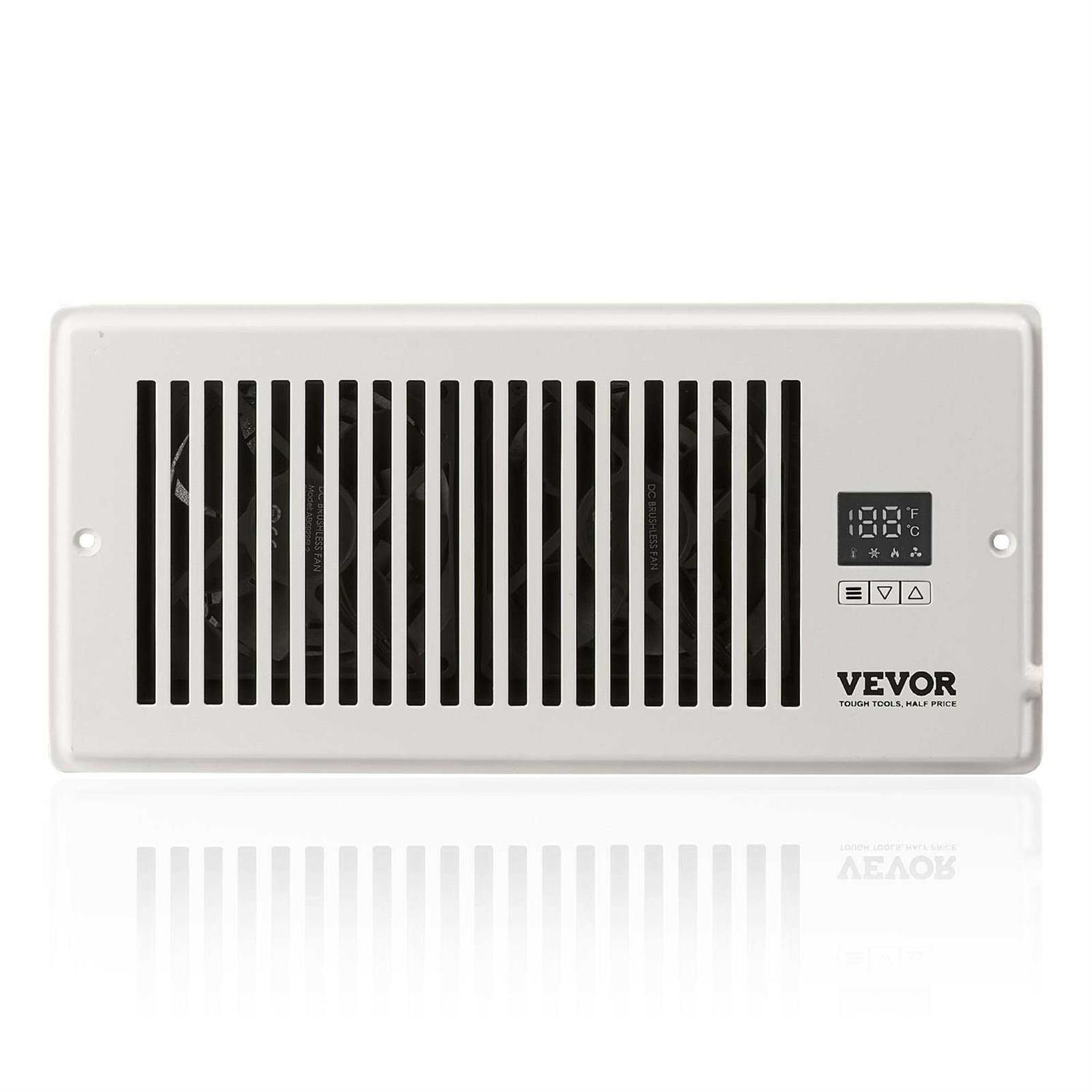 VEVOR Register Booster Fan, Quiet Vent Booster Fan Fits 4” x 12” Register Holes, with Remote Control and Thermostat Control