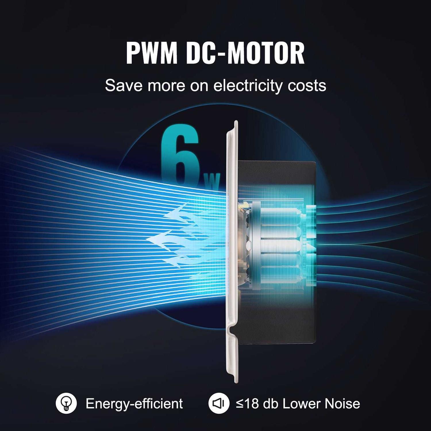 VEVOR Register Booster Fan, Quiet Vent Booster Fan Fits 4” x 12” Register Holes, with Remote Control and Thermostat Control - Image 4