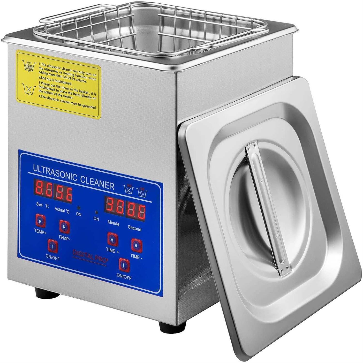 Vevor Ultrasonic Cleaner 2L Digital Ultrasonic Parts Cleaner with Timer 40kHz Professional 304 Stainless Steel Ultrasonic Cleane - Image 2