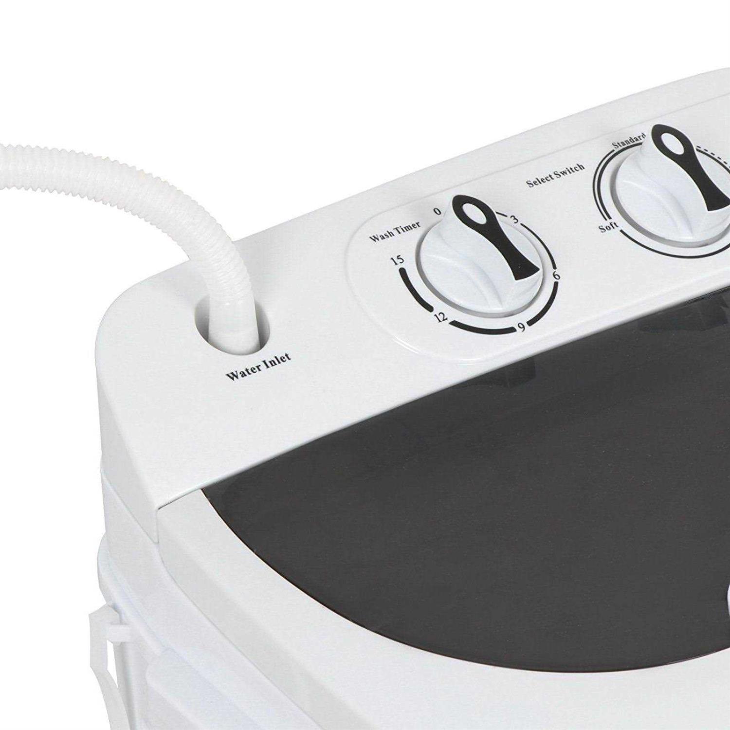 SUPER DEAL Compact Mini Twin Tub Washing Machine 13lbs Capacity Portable Washer Wash and Spin Cycle Combo - Image 2