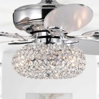 WAREHOUSE OF TIFFANY Shelby 52 in. 3-Light Indoor Chrome Finish Ceiling Fan with Light Kit CFL-8502REMO/CH