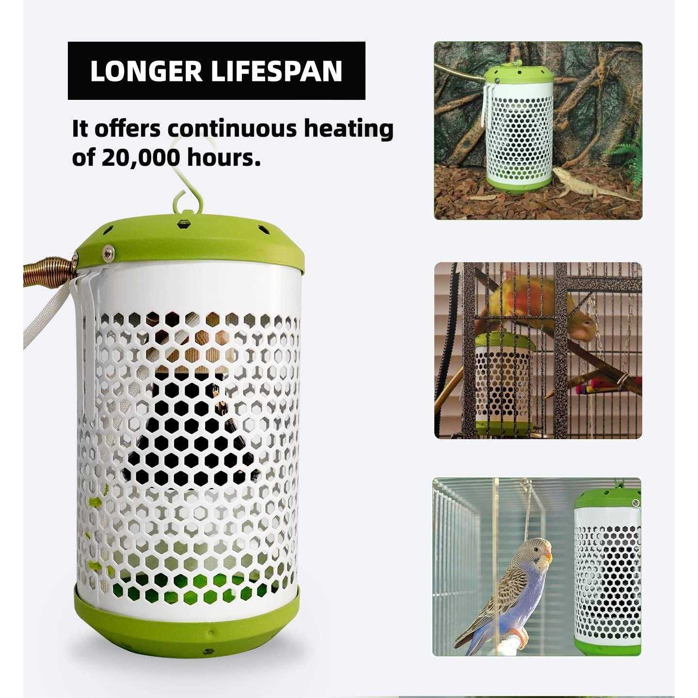 Smart Bird Cage Heater with Auto Temperature Control and Anti-bite Power Cord Protector, Safe for Touching and Reliable Heating 24×7 - Image 2