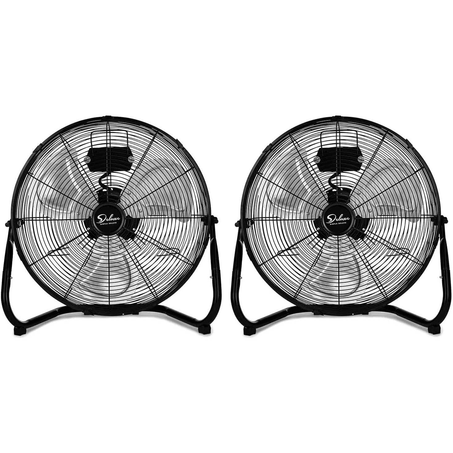 Simple Deluxe 3-Speed High Velocity Heavy Duty Metal Industrial Floor Fans - Image 3