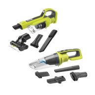 RYOBI ONE+ 18V Cordless Hand Vacuum with Powered Brush Kit with 2.0 Ah