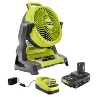 RYOBI ONE+ 18V Cordless 7-1/2 in. Bucket Top Misting Fan Kit with 1.5 Ah Battery and Charger