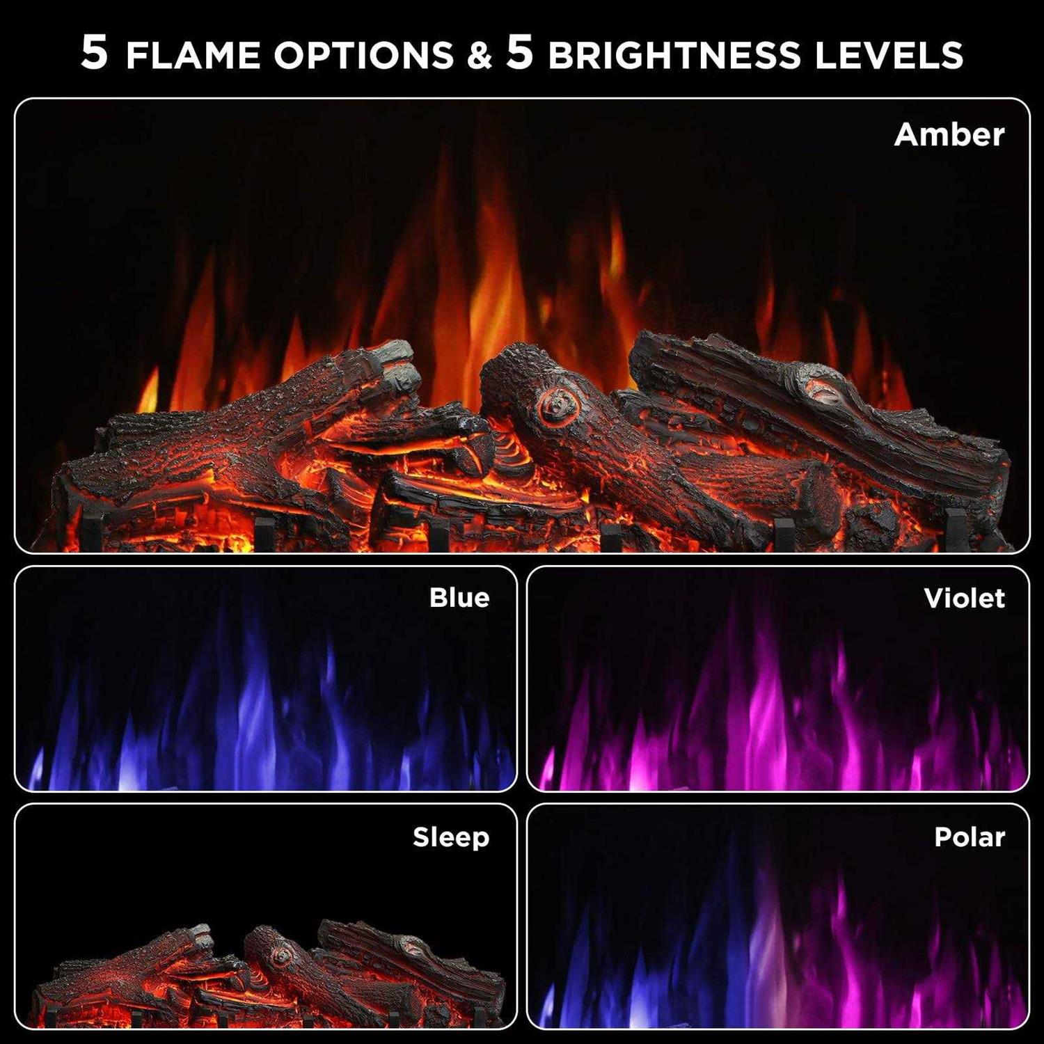 TURBRO Eternal Flame 1500-Watt 26 Infrared Quartz Electric Fireplace Log Heater - Image 2