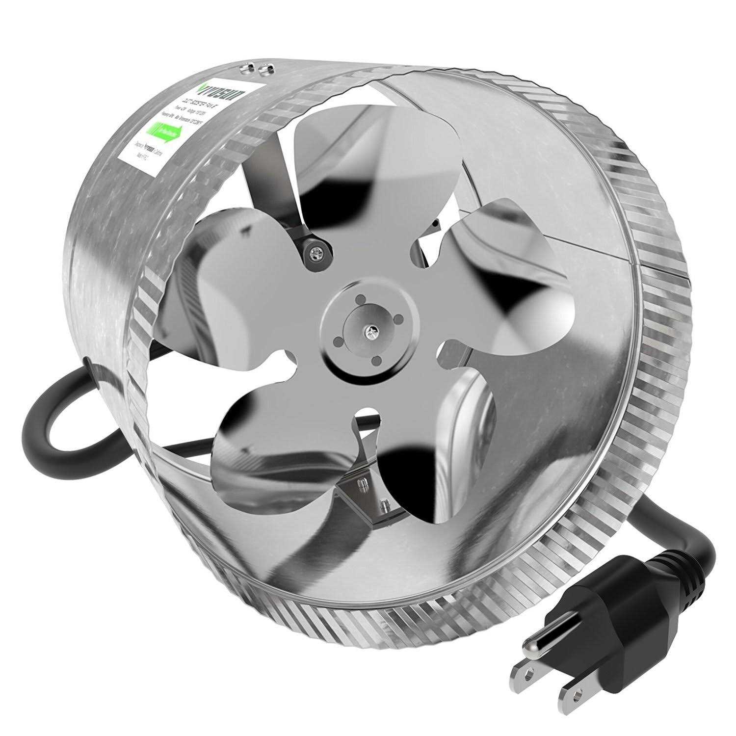 VIVOSUN 8 inch Inline Duct Booster Fan 420 CFM Low Noise Extra Long 5.5