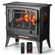 TURBRO Suburbs 25 WiFi Electric Fireplace Infrared Heater with Crackling Sound