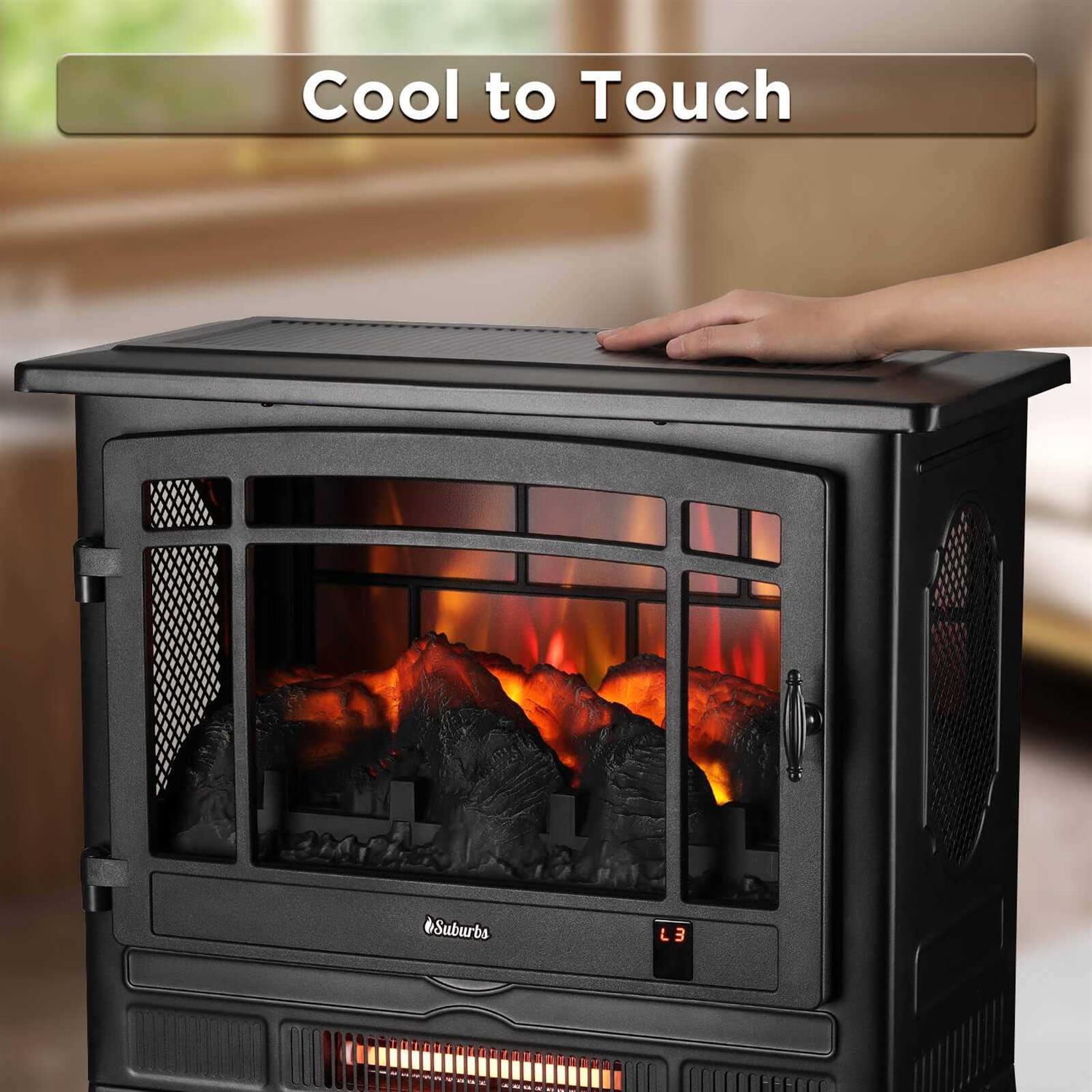 TURBRO Suburbs 25 WiFi Electric Fireplace Infrared Heater with Crackling Sound - Image 5