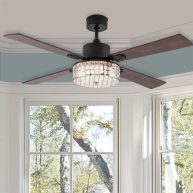 River of Goods Transitional-Style Ceiling Fan LED Light with Remote Control