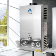 Ridgeyard 3.2GPM LPG Propane Gas Water Heater 12L Digital Display Tankless Stainless Instant Boiler Hot Water Heater Boiler Burner Bathroom Supplies