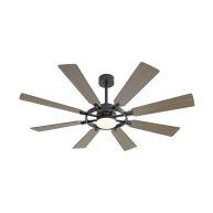 WINGBO 8 Blades LED Indoor Black and Ceiling Fan with Remote