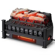 TURBRO Eternal Flame 20-Inch Infrared Quartz Electric Fireplace Log Heater