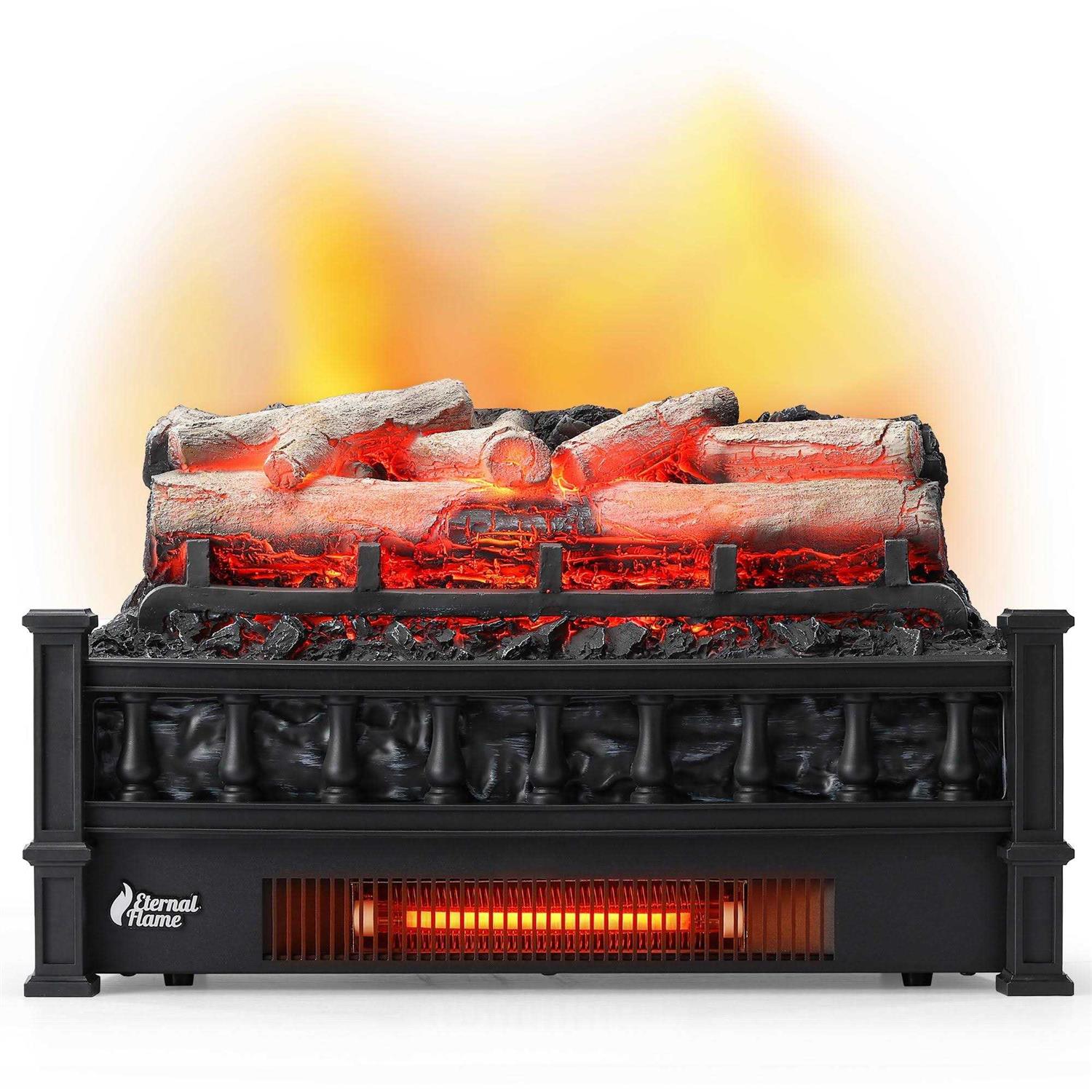 TURBRO Eternal Flame 20-Inch Infrared Quartz Electric Fireplace Log Heater - Image 2