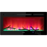 VEVOR Electric Fireplace Wall-mounted Recessed w/ Adjustable Flame & Speed