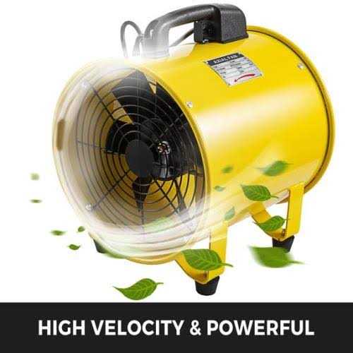 VEVOR Utility Blower Fan 12 Inches 550W 1471 & 2295 Cfm High Velocity Ventilator w/ 16 ft/5 m Duct Hose Portable Ventilation Fan Fume Extractor GYGFJST12CSSCD5M1V1 - Image 2