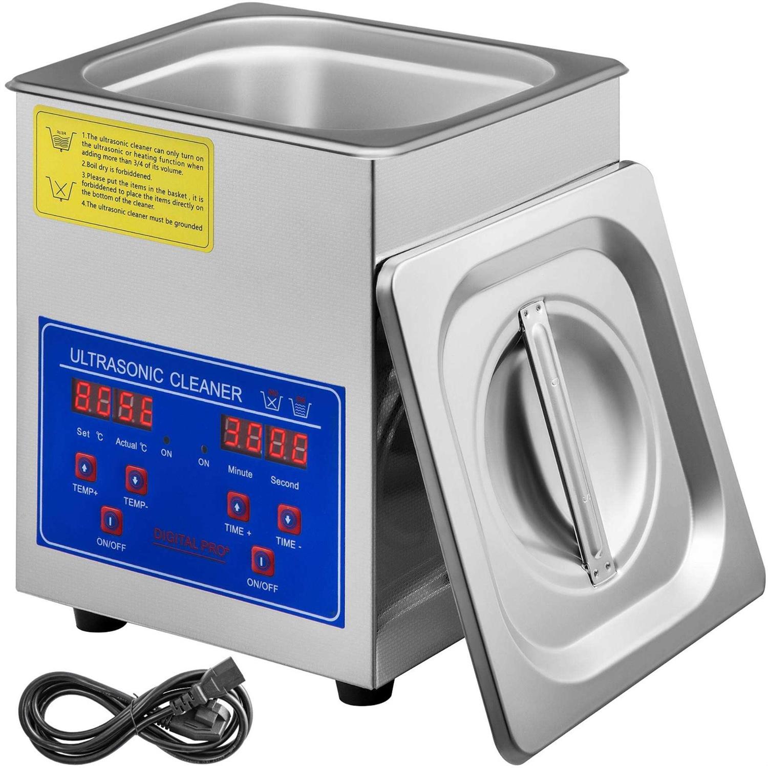 VEVOR Ultrasonic Cleaner 1.3L Professional Ultrasonic Cleaner with Digital Timer 40kHz Excellent Ultrasonic Cleaning Machine 110V for Jewelry Watch JPS-08ACSBQXJ0001V1