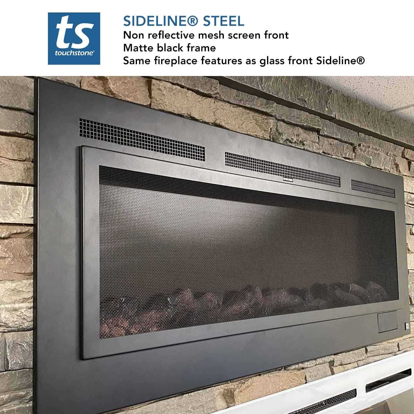 Touchstone Recessed Electric Fireplace Steel Mesh Screen - Image 2