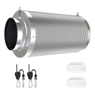 Vanleno 4inch Carbon Filter Odor Control with Australia Virgin Charcoal Two Prefilter 1 Pair Rope Hanger Included for Inline Duct Fan