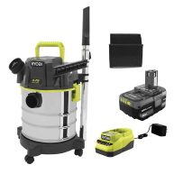 RYOBI ONE+ 18V Cordless 4.75 Gal. Wet/Dry Vacuum Kit with 4.0 Ah Battery and Charger