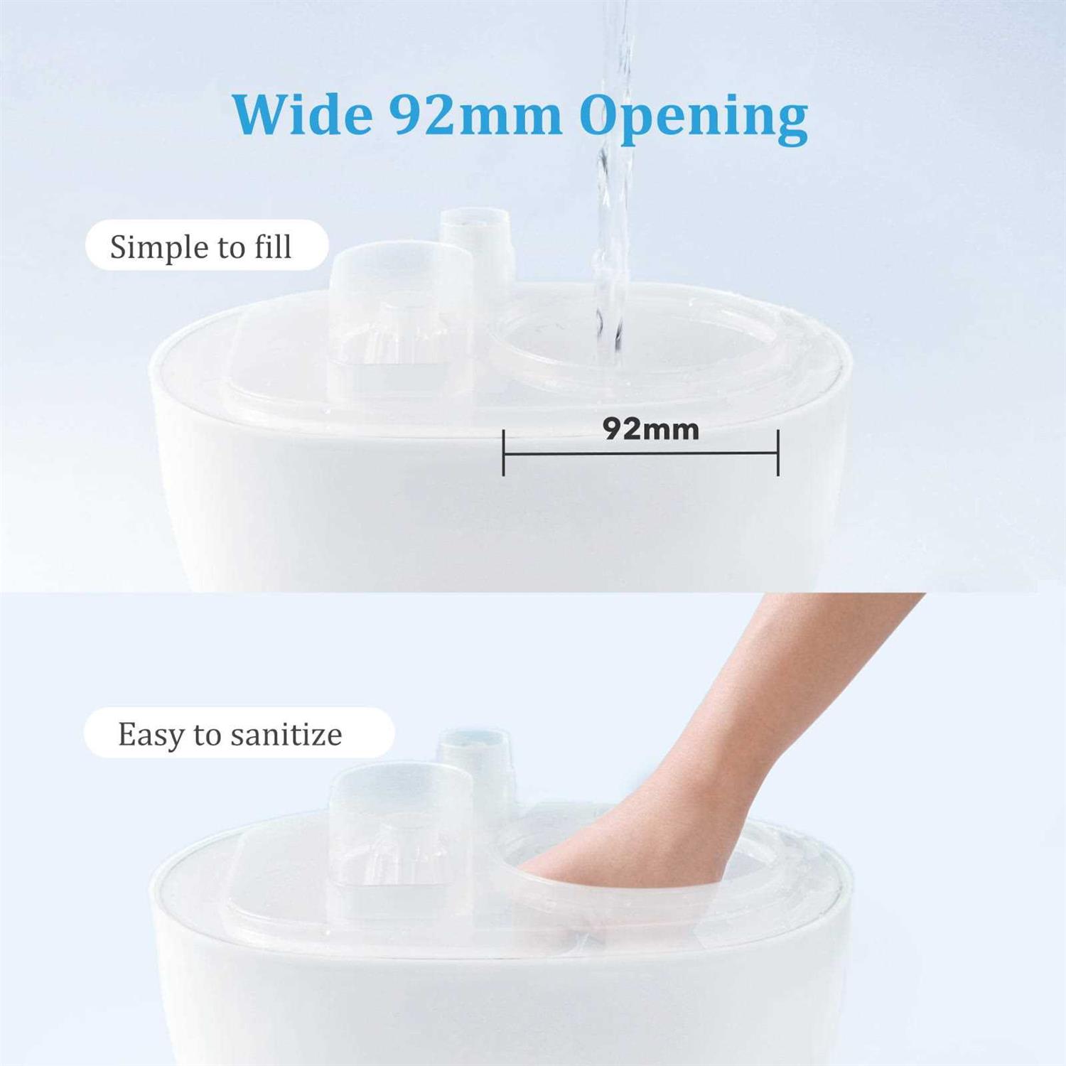 Taotronics Humidifiers 2.5l Ultrasonic Cool Mist Humidifier 26dB Whisper Quiet Essential Oil Diffuser with Night Light for Baby Room - Image 2