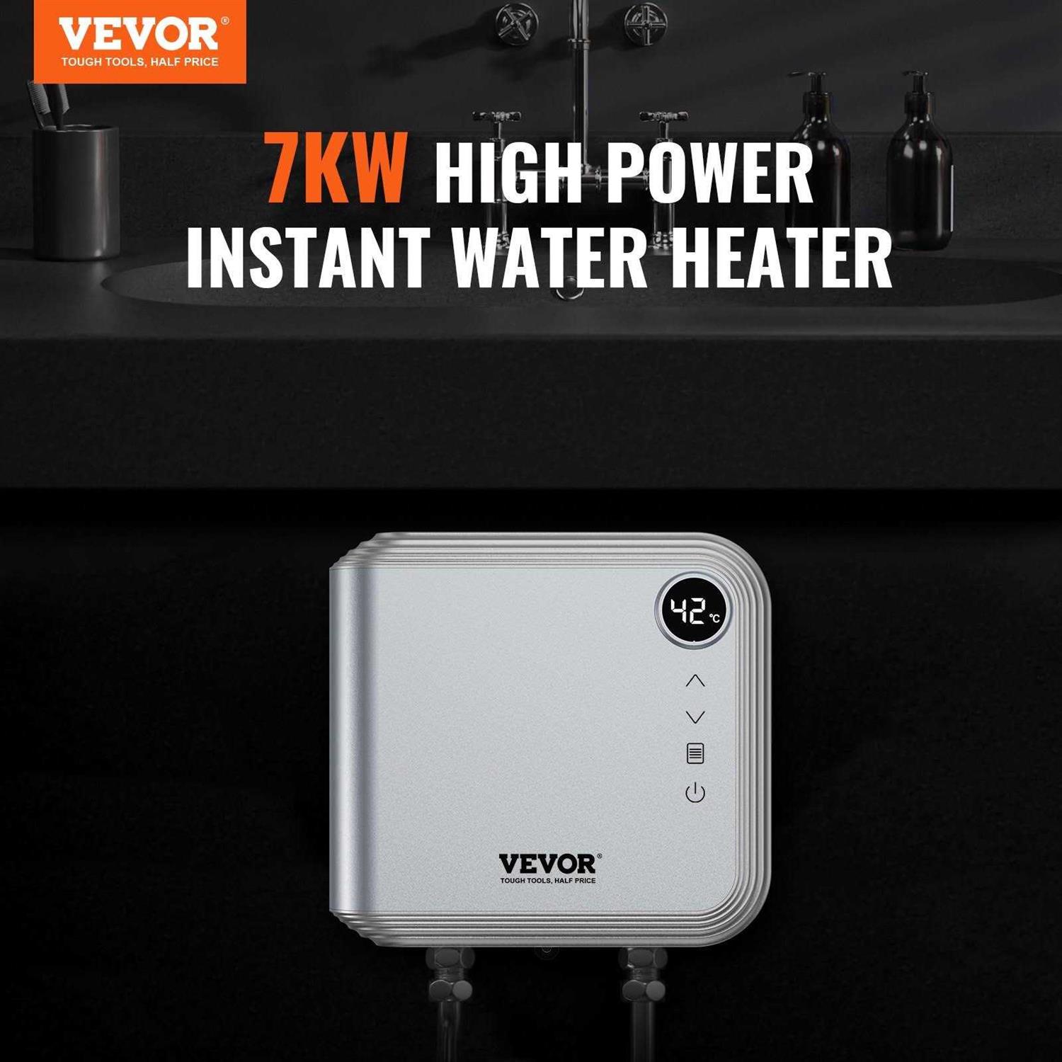 VEVOR Tankless Water Heater Electric 7kw On Demand Instant Under Sink Water Boiler - Image 4