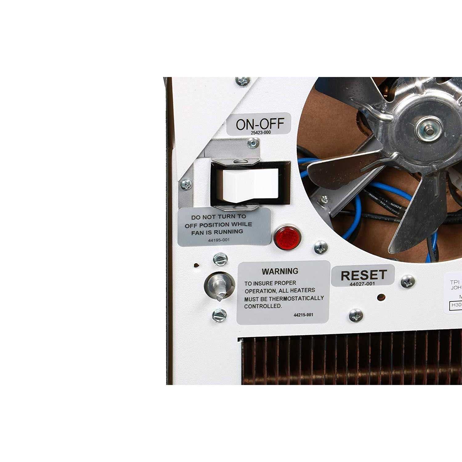 TPI Fan Forced Wall Heater E3055T2DWB - Image 2