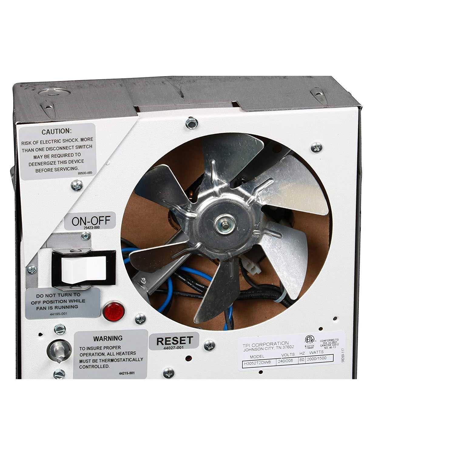 TPI Fan Forced Wall Heater E3055T2DWB - Image 5