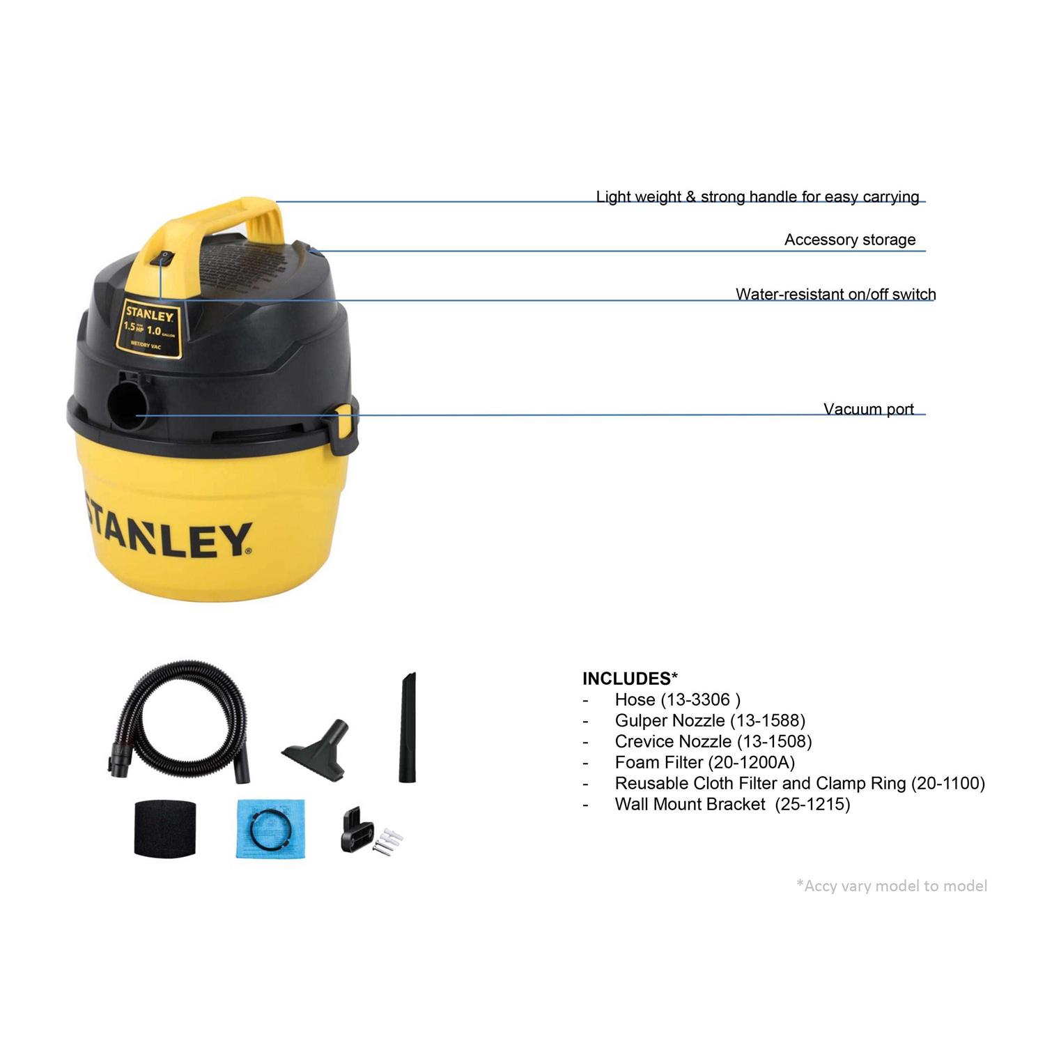 Stanley 1 Gallon Portable Wet/Dry Vacuum SL18101P-1H - Image 4
