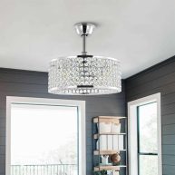 GetLedel 18-inch Caged Crystal Ceiling Fan with Remote