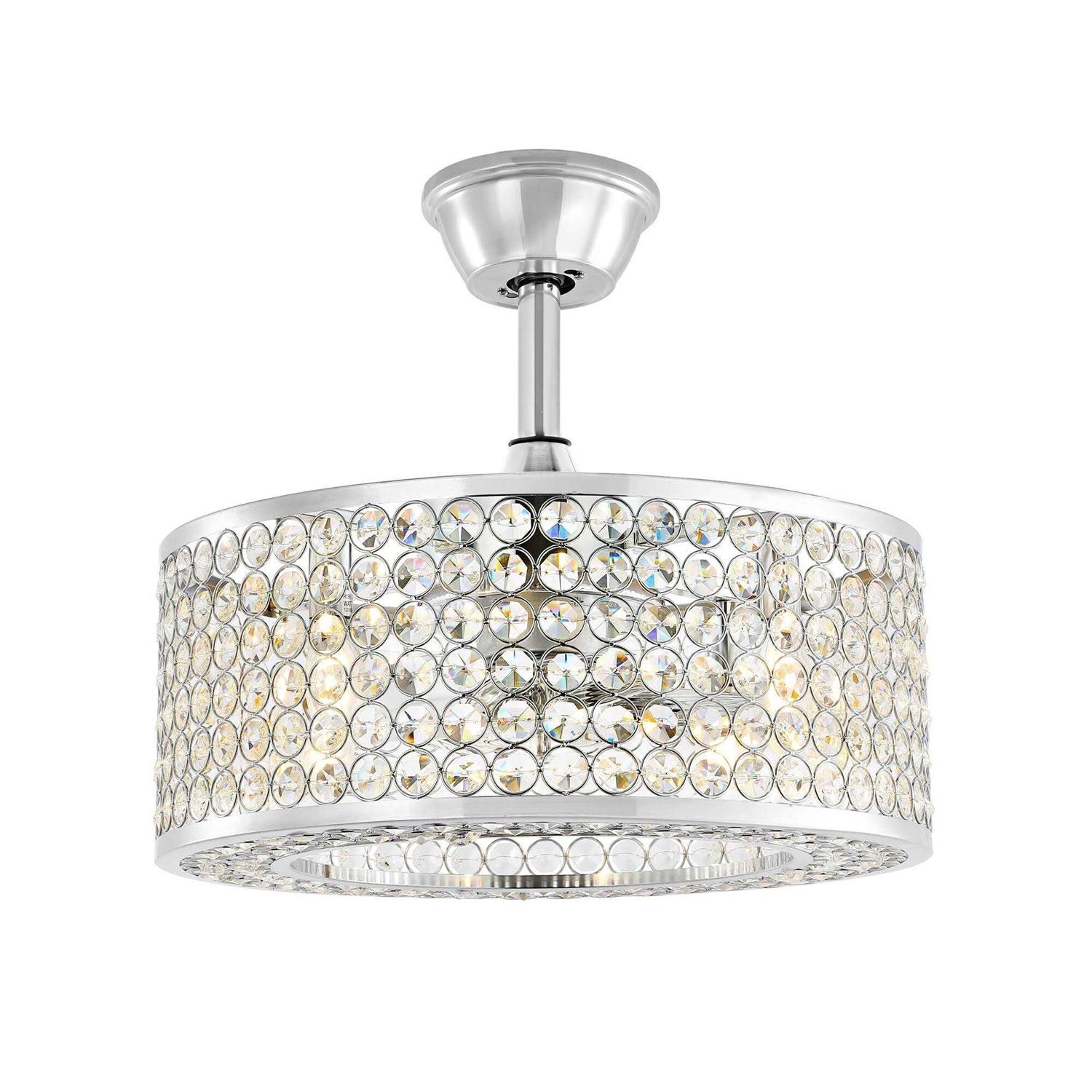 GetLedel 18-inch Caged Crystal Ceiling Fan with Remote - Image 3