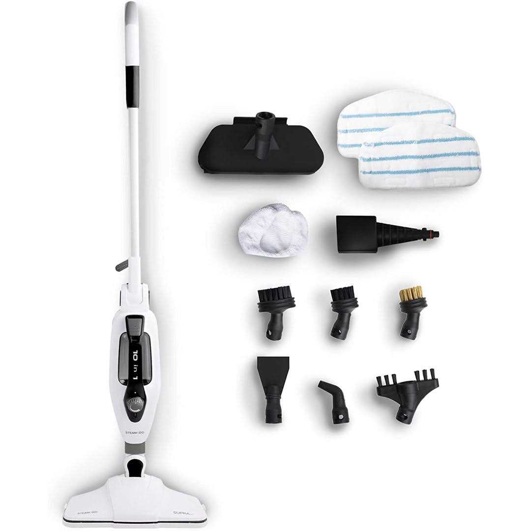 Steam and Go Supra Pro 10-in-1 Carpet and Upholstery Cleaner Machine, Multi-purpose Steamer Mop, Tile and Grout Steam Cleaner SUPRA PRO 10-IN-1 STEAM CLEANER
