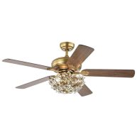 Warehouse of Tiffany Nickoe 52 in. Gold Indoor Remote Controlled Ceiling Fan with Light Kit CFL-8431REMO/AG