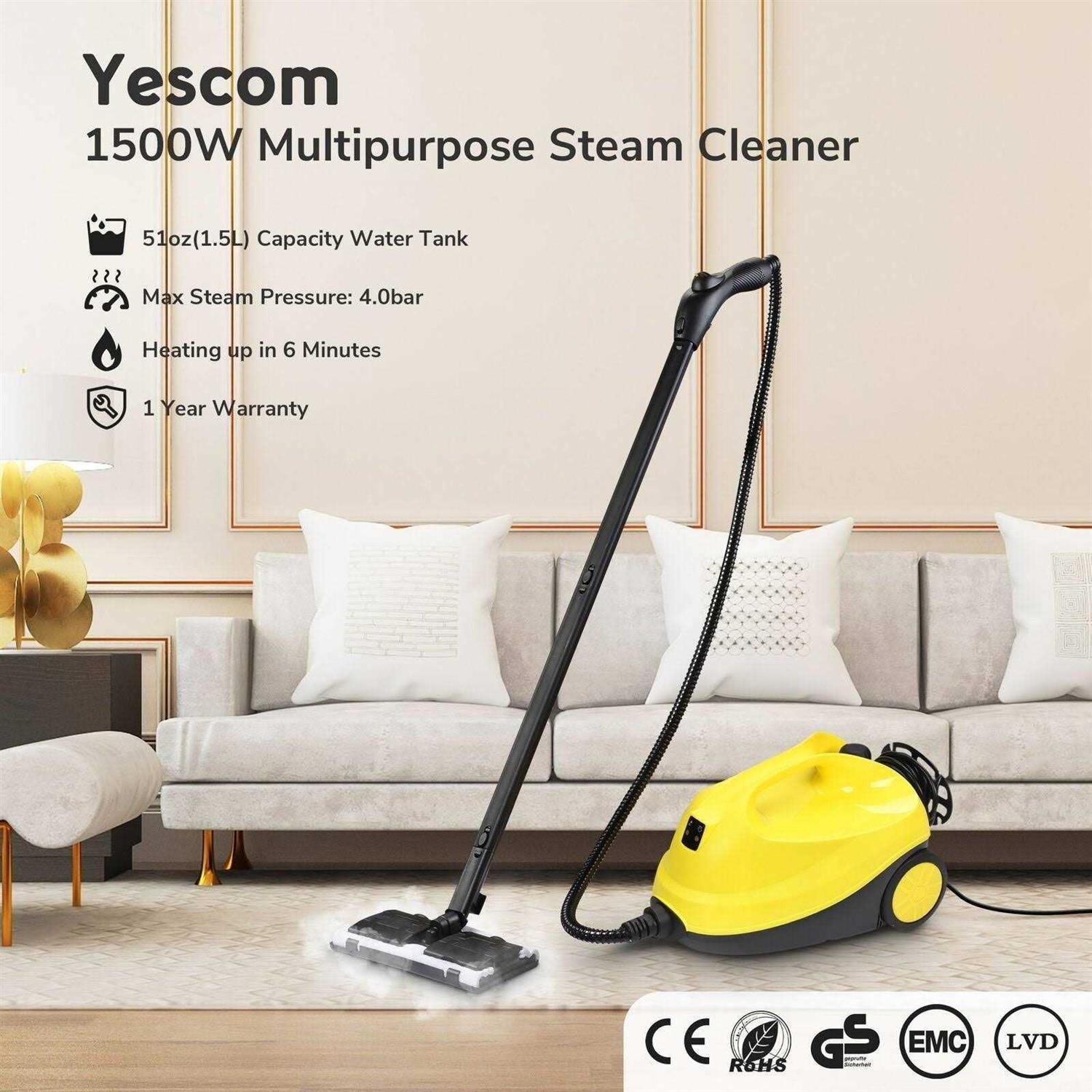 Yescom 1500w Multifunctional Steam Cleaner 13 Accessories Chemical-free Cleaning Home - Image 5