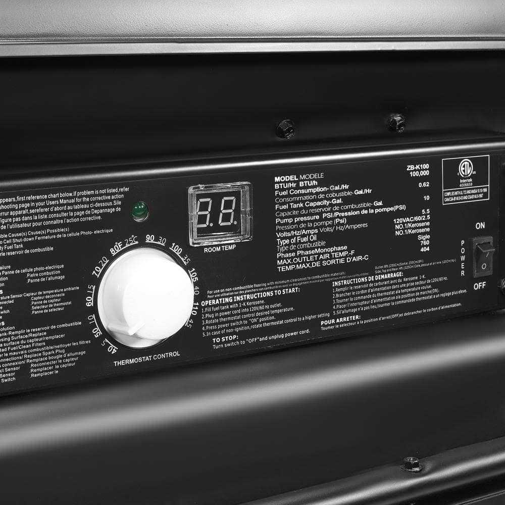 XtremepowerUS 100K BTU Kerosene/Diesel Forced Air Portable Space Heater with Automatic Shutoff and Thermostat - Image 4