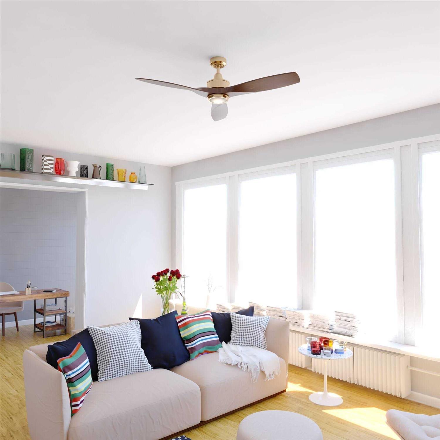 Vaxcel Curtiss 52 in. Ceiling Fan Satin Brass F0097 - Image 3