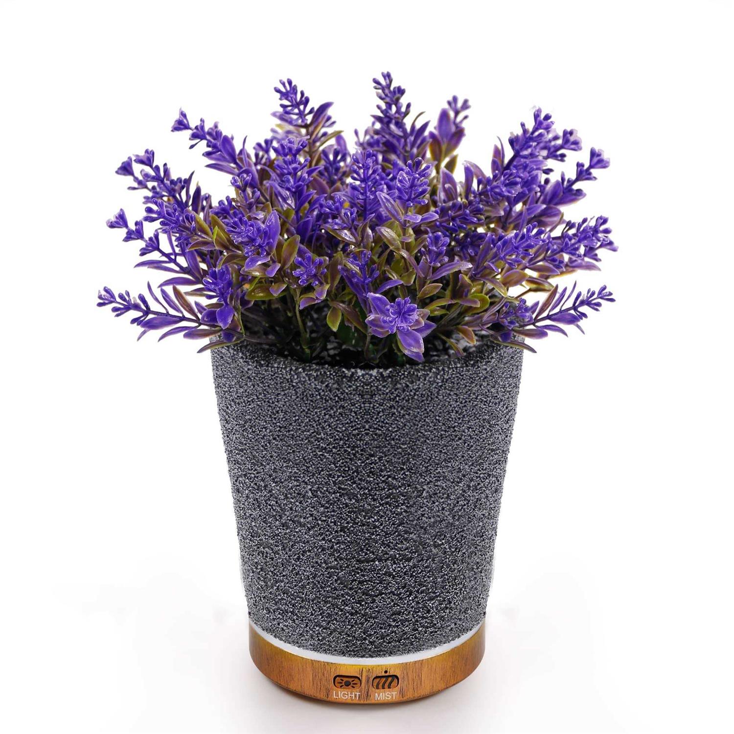 TAOYANG Lavender Plant Potted Essential Oil Diffuser 150ml Cold Mist humidifier Waterless auto Shut-Off&Super Quiet