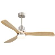 Sofucor 52 in. Indoor/Outdoor 6-Speed DC Motor Flush Mount Ceiling Fan in Brown with Remote